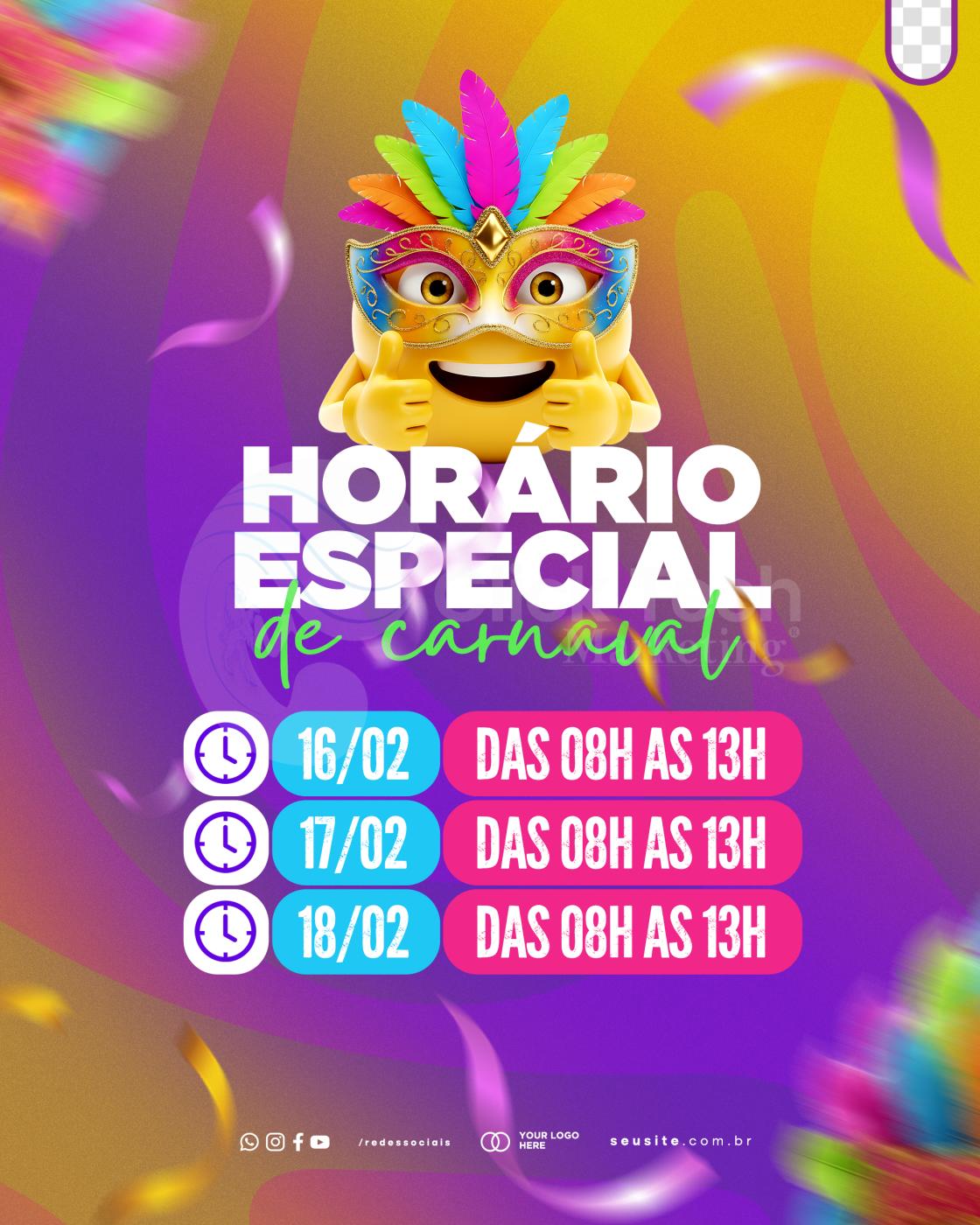 Horário especial
