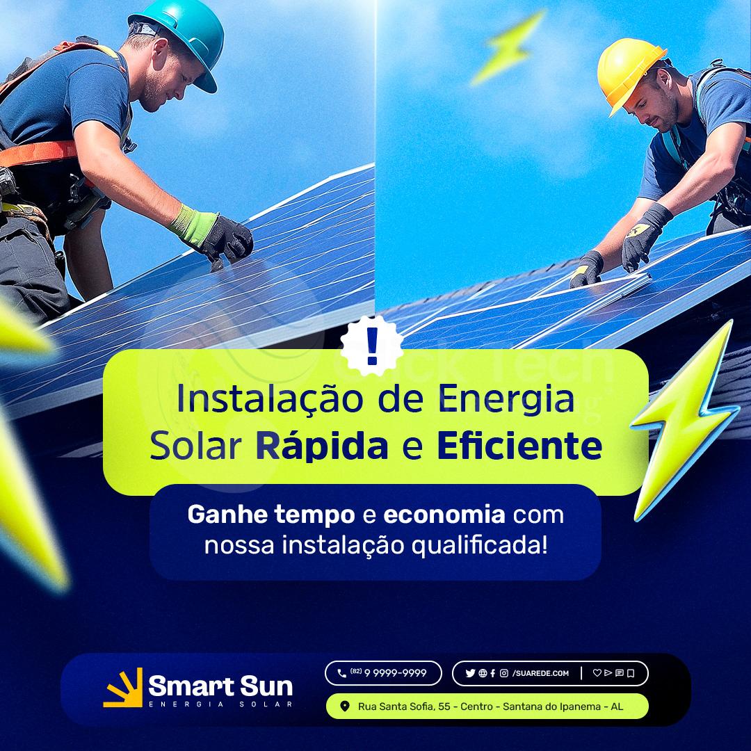 Instalação de energia solar rápida e eficiente