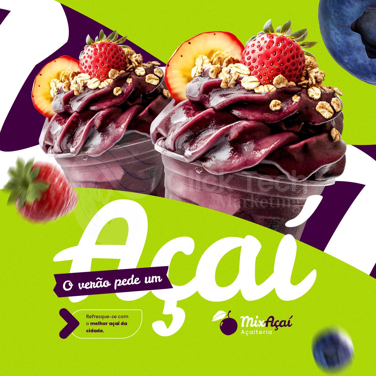 O verão pede um açaí