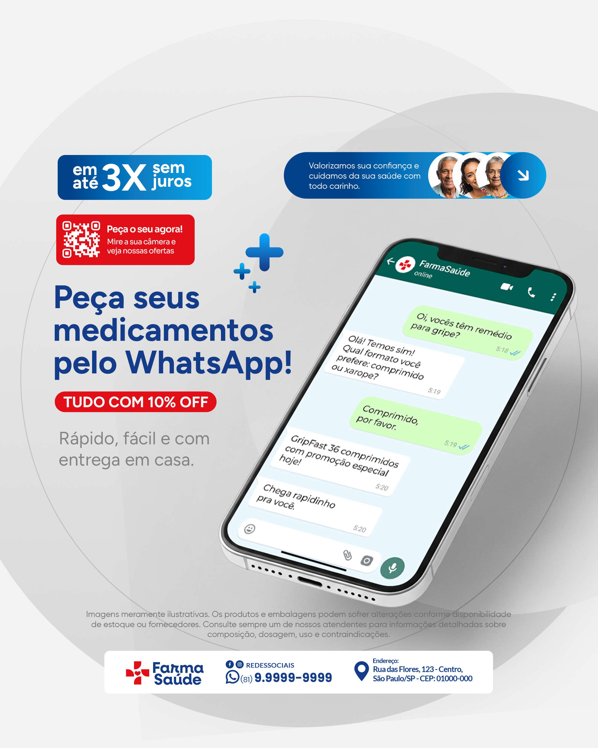 Peças seus medicamentos pelo whatsapp