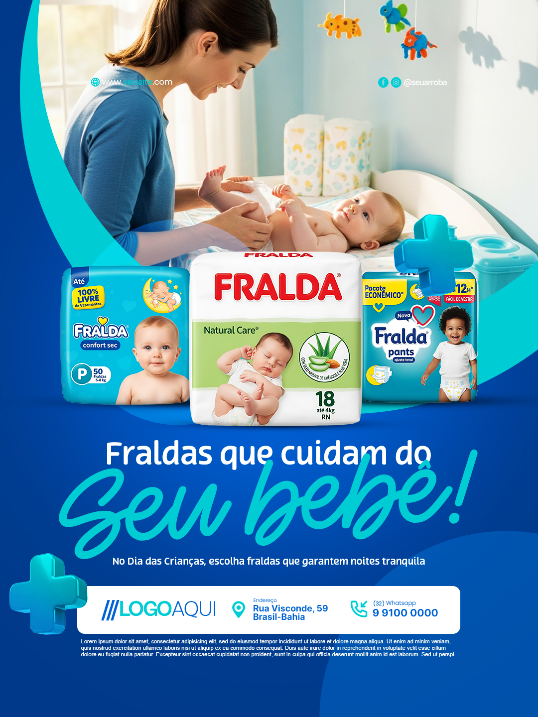 Fraldas que cuidam do seu bebê