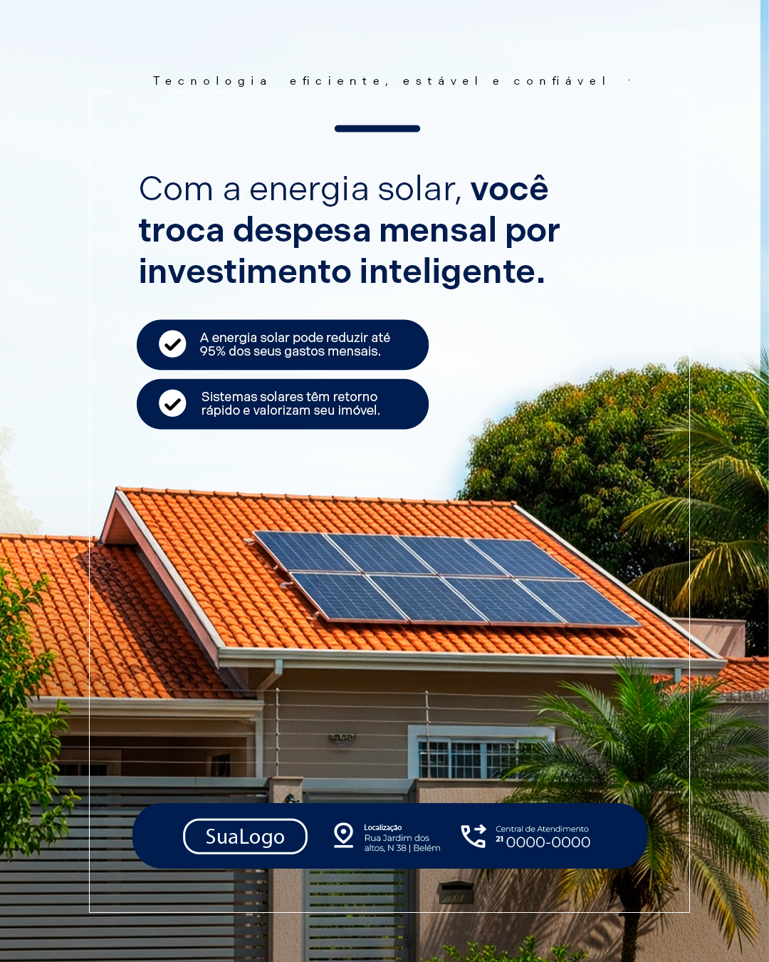 Com a energia solar você troca despesa mensal